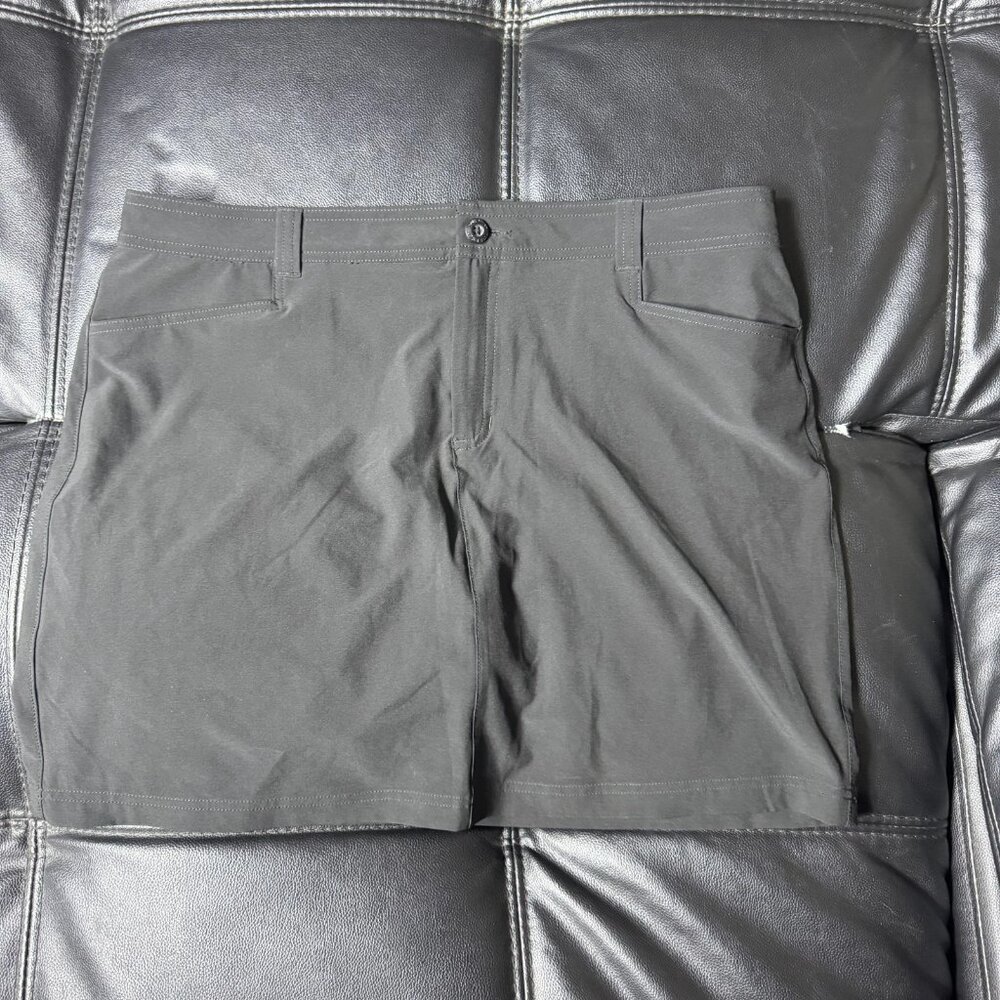 Eddie Bauer Women's Mini Skirt Dark Gray Flat Front Lined‎ Stretch Size 14